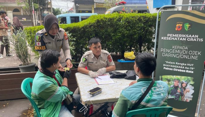 Dokkes Polres Cirebon Kota Gelar Rikkes Gratis untuk Pengemudi Ojek Online dan Kepedulian Kesehatan Masyarakat