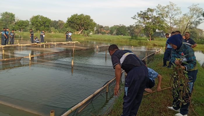 GemaMadani.com - Personel Lanud SKI Pantau Perkembangan Ikan, Wujudkan Hanpangan Nasional 2