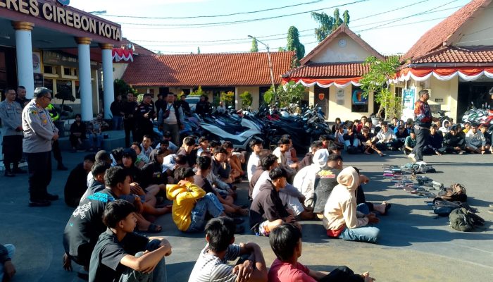 Polres Cirebon Kota Amankan 97 Remaja Yang Meresahkan Masyarakat Dengan Aksi Balapan Liar