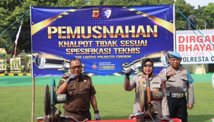 Polresta Cirebon Musnahkan 2.449 Knalpot Bising, Tegaskan Komitmen Wujudkan Ketertiban Lalu Lintas dan Kenyamanan Warga