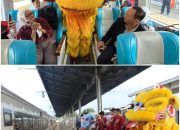 Meriah! KAI Daop 3 Gelar Atraksi Barongsai di Stasiun Cirebon, Rayakan Hari Raya Imlek 2577 Kongzili