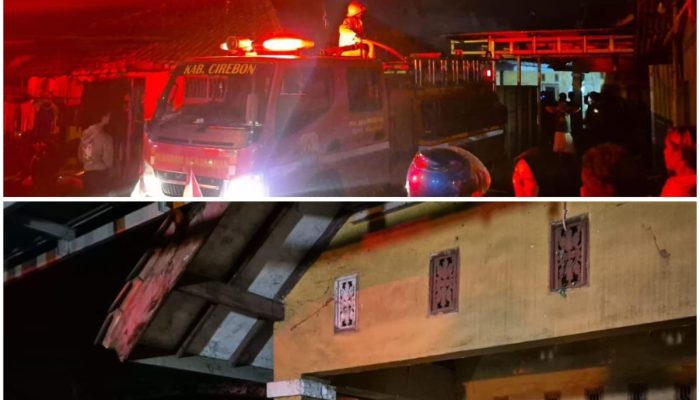 Diduga Akibat Konsleting Listrik Rumah di Bandengan Terbakar, Jajaran Polsek Mundu Terjun ke Lokasi Kebakaran