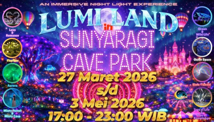 Jelang Libur Lebaran 2026, Goa Sunyaragi Buka Hingga Malam dengan Festival Cahaya Lumi Land