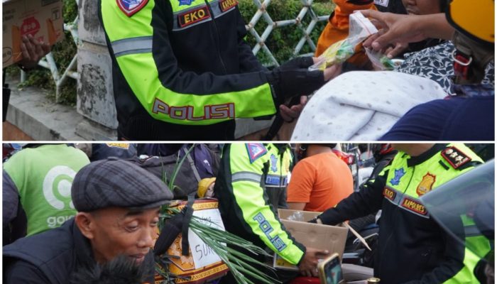 Polres Cirebon Kota Gandeng Pendongeng untuk Hibur Pemudik dan Bagi-bagi Takjil Gratis