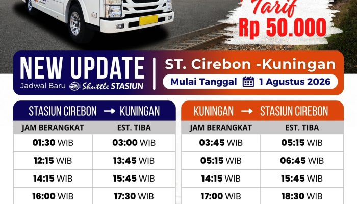 Liburan ke Cirebon dan Kuningan Semakin Praktis, Sudah Tersedia Transportasi Shuttle dari Stasiun Kereta Api Kejaksan dan Prujakan