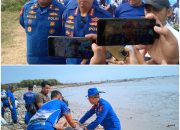 Jelang HUT ke-76, Ditpolairud Polda Jabar Kerahkan 300 Personel Bersihkan Pesisir Cirebon