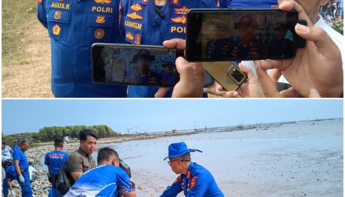 Jelang HUT ke-76, Ditpolairud Polda Jabar Kerahkan 300 Personel Bersihkan Pesisir Cirebon